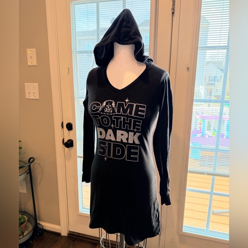 Star Wars Hooded Sleep Shirt Nightgown XS Darth Vader Dark Side